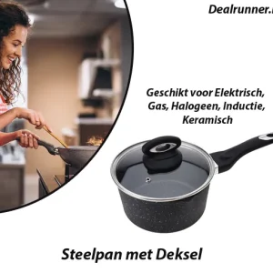 Steelpan met Deksel Geschikt voor alle Warmtebronnen (Inclusief Inductie)