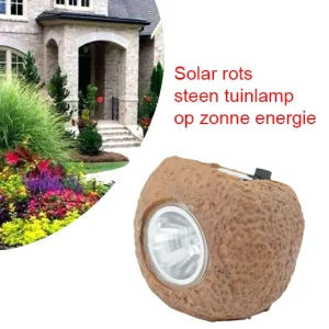Solar rots | steen tuinlamp op zon energie (set van 3)