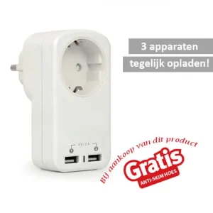 Handige 3 in 1 stopcontact met 2 USB poorten