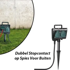Dubbele Tuincontactdoos op Spie Voor Buiten