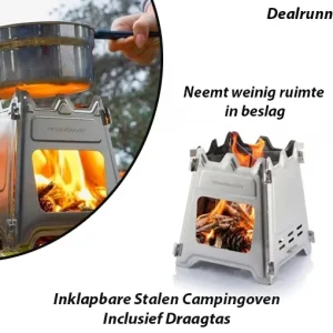 Inklapbare Stalen Campingoven Inclusief Draagtas