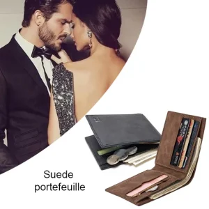 Suede portefeuille van hoogwaardige kwaliteit!