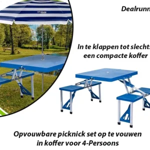 Opvouwbare Picknick Set op te Vouwen in Koffer voor 4-Persoons