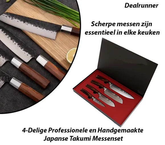 4-Delige Professionele en Handgemaakte Japanse Takumi Messenset - Afbeelding 2