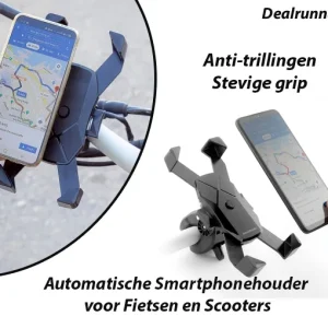Automatische Smartphonehouder voor Fietsen en Scooters