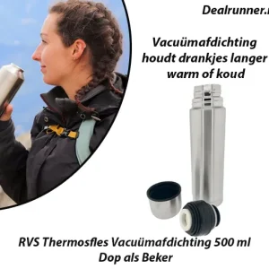 RVS Thermosfles Vacuümafdichting 500 ml – Dop als Beker