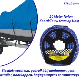 2-Rollen van 20 Meter Nylon Koord / Touw 6mm op Haspel