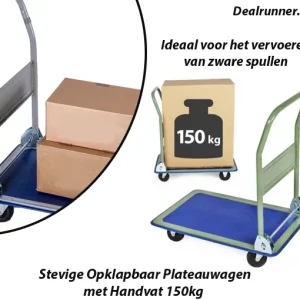 Stevige Opklapbaar Plateauwagen met Handvat 150kg