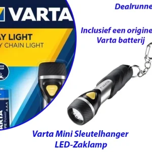 Varta Mini Sleutelhanger LED-Zaklamp Inclusief een Originele Batterij
