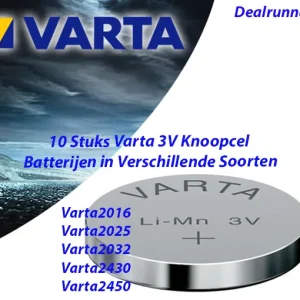 10 Stuks Varta 3V Knoopcel Batterijen in Verschillende Soorten