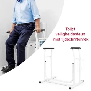 Toilet veiligheidssteun met tijdschriftenrek
