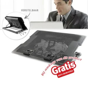 Verstelbare notebookstandaard met koeling voor elke laptop