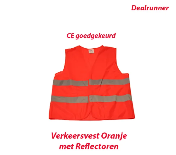 4-Stuks CE-Goedgekeurd Verkeersvest Oranje met Reflectoren - Afbeelding 5