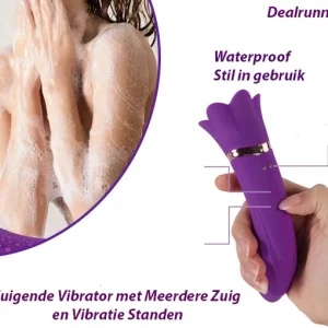 Zuigende Vibrator met Purple Flower Meerdere Zuig en Vibratie Standen