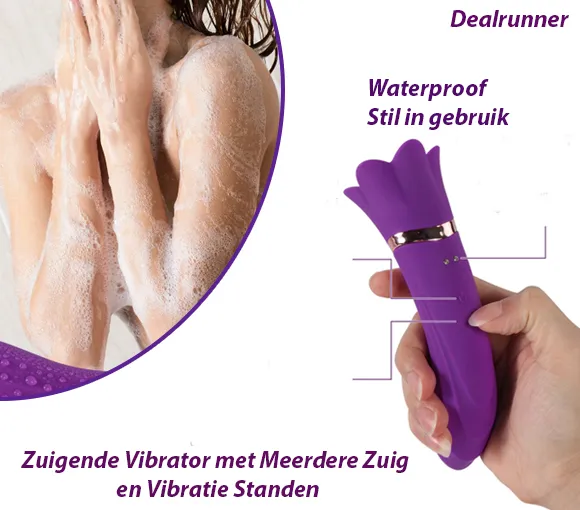 Zuigende Vibrator met Purple Flower Meerdere Zuig en Vibratie Standen - Afbeelding 2