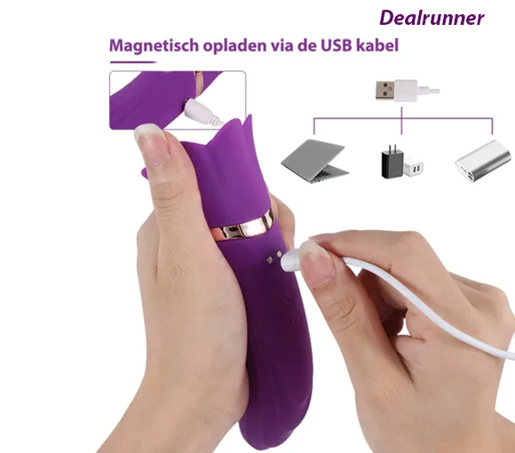 Zuigende Vibrator met Purple Flower Meerdere Zuig en Vibratie Standen - Afbeelding 4