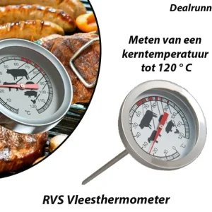 2-Stuks RVS Vleesthermometer