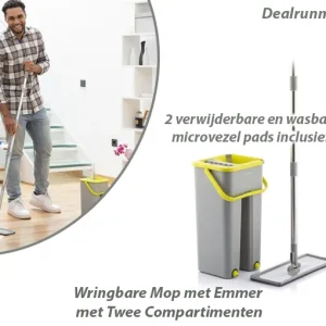 Wringbare Mop met Emmer met Twee Compartimenten