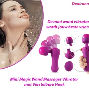 Mini Magic Wand Massager Vibrator met Verstelbare Hoek