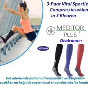 3-Paar Vital Sportieve Compressiesokken in 3 Kleuren 42-47
