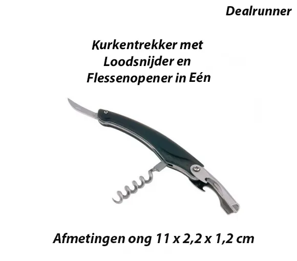 Kurkentrekker met Loodsnijder en Flessenopener in Eén - Afbeelding 5