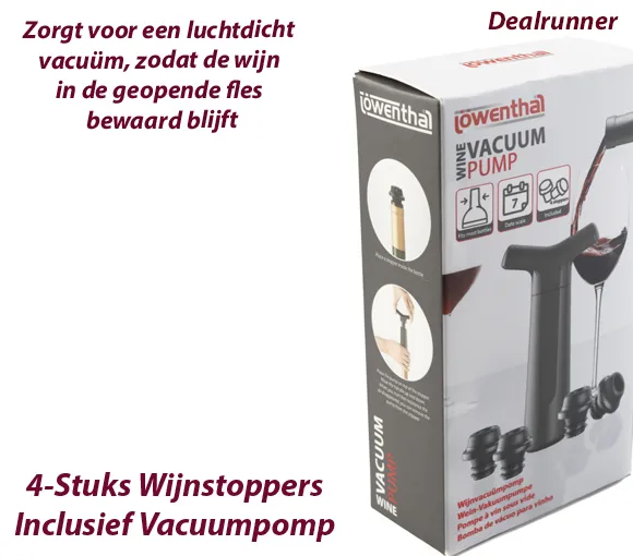 4-Stuks Wijnstoppers Inclusief Vacuumpomp - Afbeelding 5