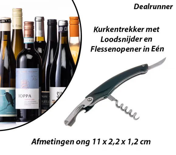 Kurkentrekker met Loodsnijder en Flessenopener in Eén - Afbeelding 2