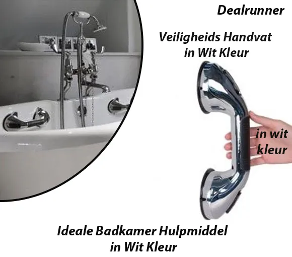 Veiligheids Handvat – Een Ideale Badkamer Hulpmiddel in Wit Kleur - Afbeelding 2