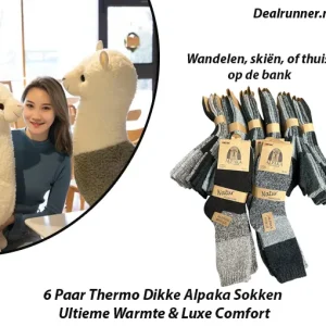 6 Paar Thermo Dikke Alpaka Sokken – Ultieme Warmte & Luxe Comfort
