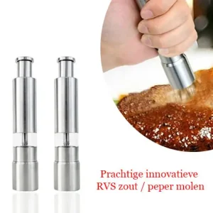 Prachtige innovatieve RVS zout en peper molen